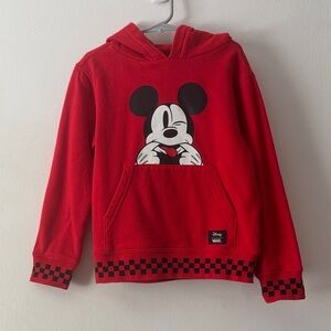 Vans Red Hoodie with Mickey Mouse Graphic